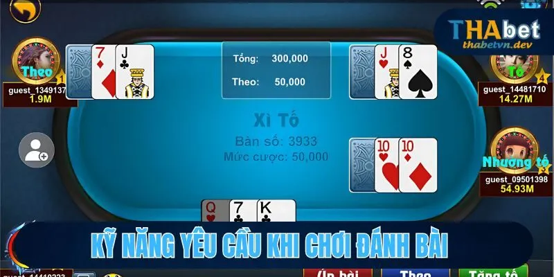 Kỹ năng yêu cầu trong từng lượt chơi